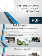 Systems of Taking Quantities and Estimating: Presentation By: V Semester