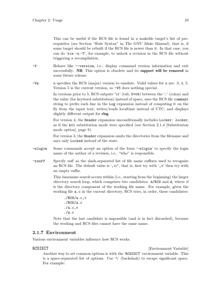 RCS File Usage Guide | PDF | Utility Software | Computer Programming