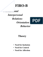 FIRO-B Fundamental Interpersonal Relations Orientation - Behavior Theory