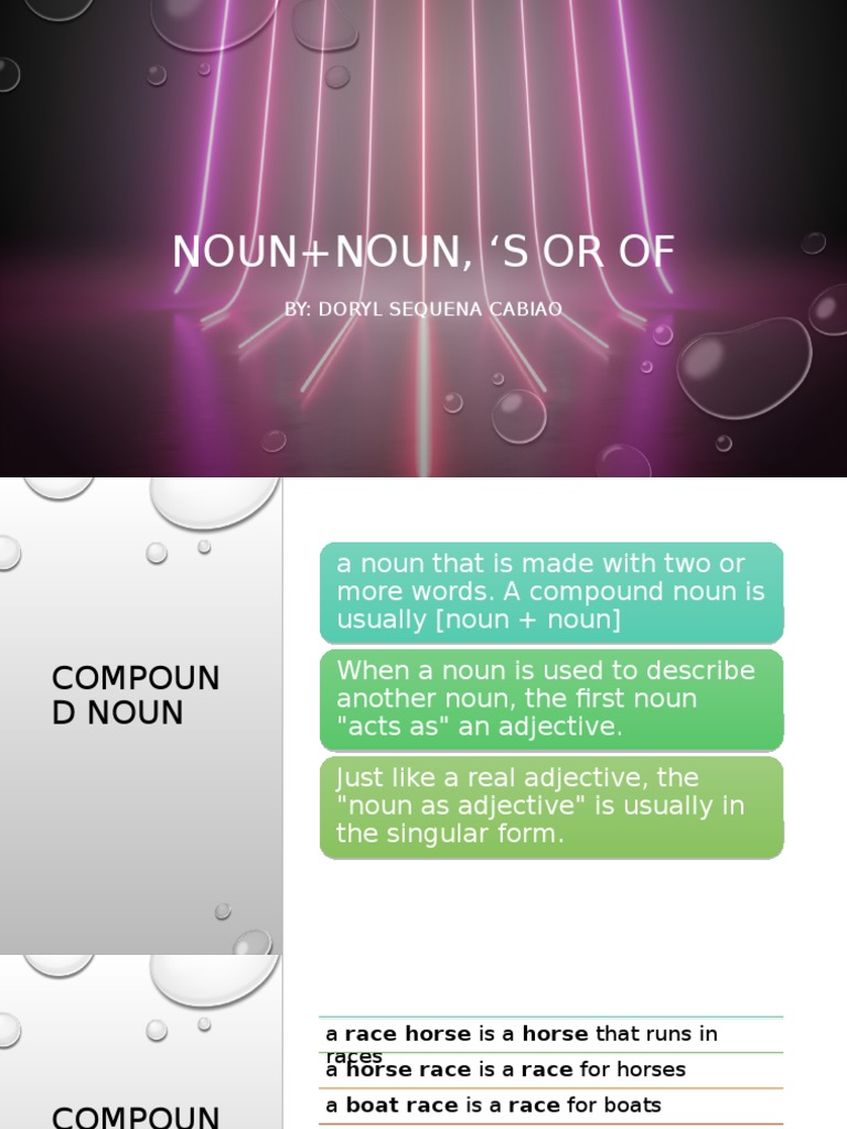 Understanding Compound Nouns & Possessives | PDF | Noun | Syntactic ...
