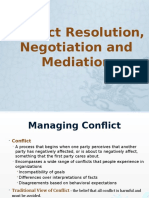 Conflict, Negotiation Mediation