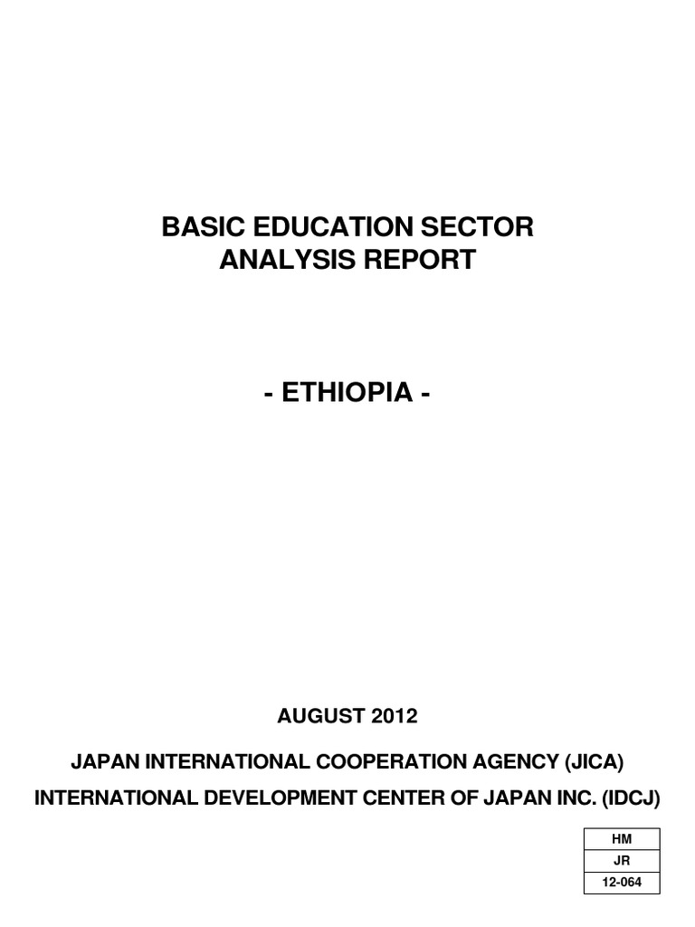Basic Educator Sector Analysis PDF PDF Millennium Development Goals Ethiopia