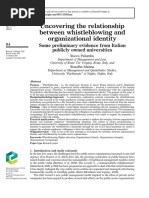 Uncovering The Relationship Between Whistleblowing and Organizational Identity