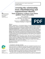 Uncovering The Relationship Between Whistleblowing and Organizational Identity
