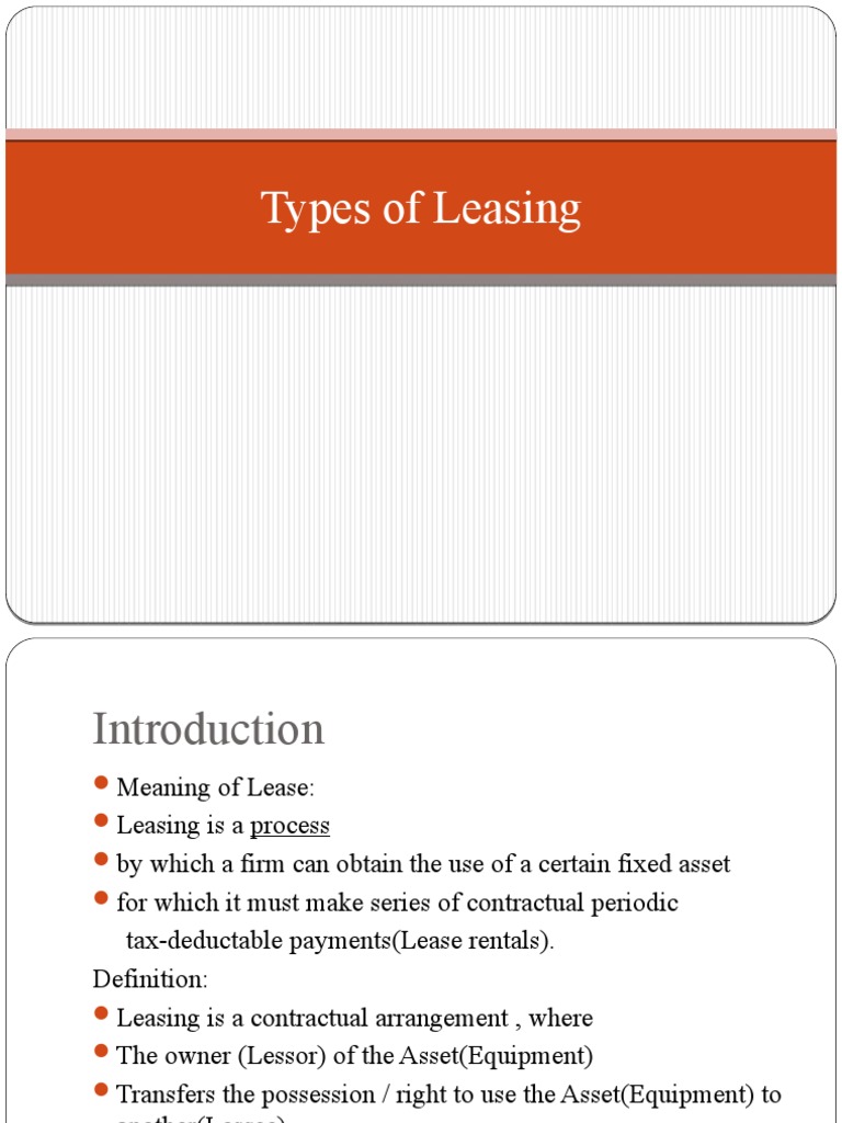 Types of Leasing | PDF | Lease | Debt