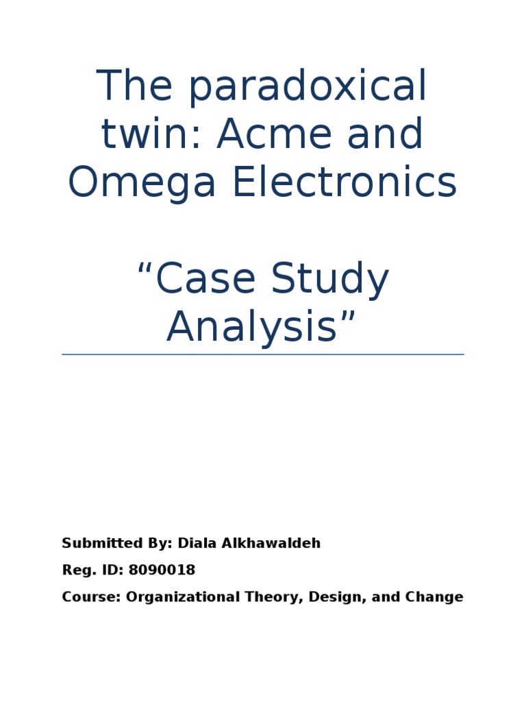 Acme and Omega: Management Case Study | PDF | Economies | Cognition