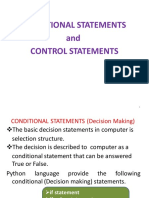 Concise overview of conditional and control statements