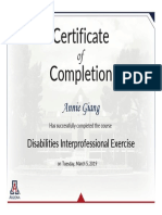 Disabilities Interprofessional Event Certificate Disabilities Interprofessional Exercise 2019 Giang 1