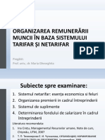 ORGANIZAREA REMUNERĂRII MUNCII IN BAZA SISTEMULUI TARIFAR