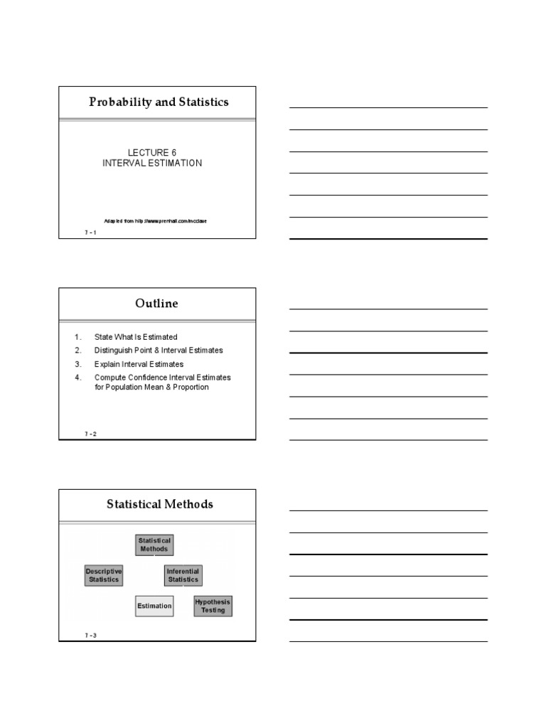 Lecture6 - Interval Estimation PDF | PDF | Confidence Interval ...