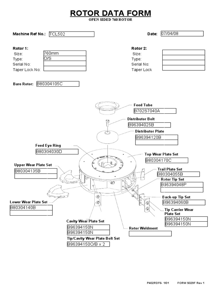 Rotor Data Form: Machine Ref No.: Date | PDF | Manufactured Goods | Nature