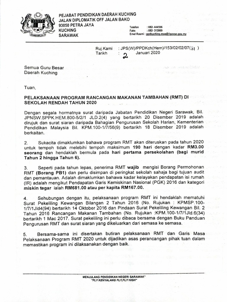 1 - Pelaksanaan Program Rancangan Makanan Tambahan (RMT) Di Sekolah ...