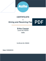 Giving and Receiving Feedback - Certificate PDF