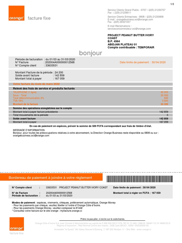 Comment Payer Sa Facture Orange En Espece Orange Facture A Payer