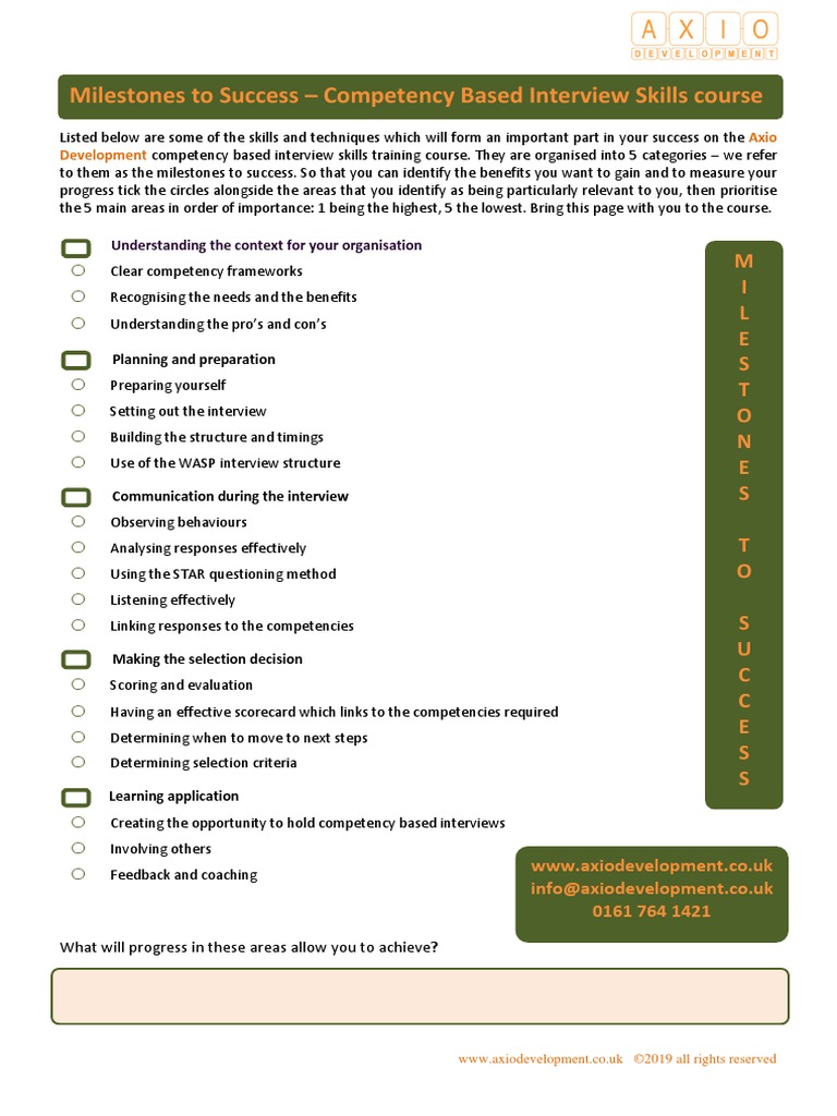 Milestones To Success Competency Based Interview Skills PDF PDF