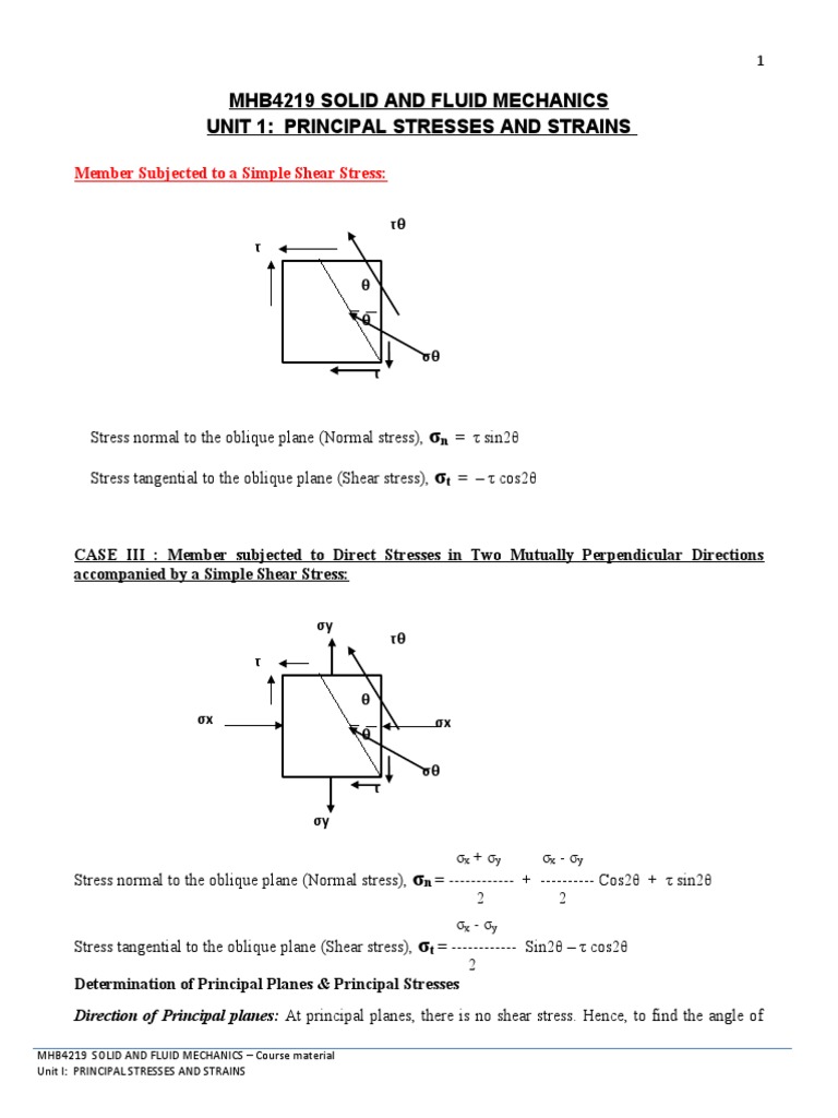 UNIT1-PART2-PRINCIPAL STRESSES AND STRAINS-case3 | PDF | Stress ...
