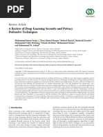 Review Article: A Review of Deep Learning Security and Privacy Defensive Techniques