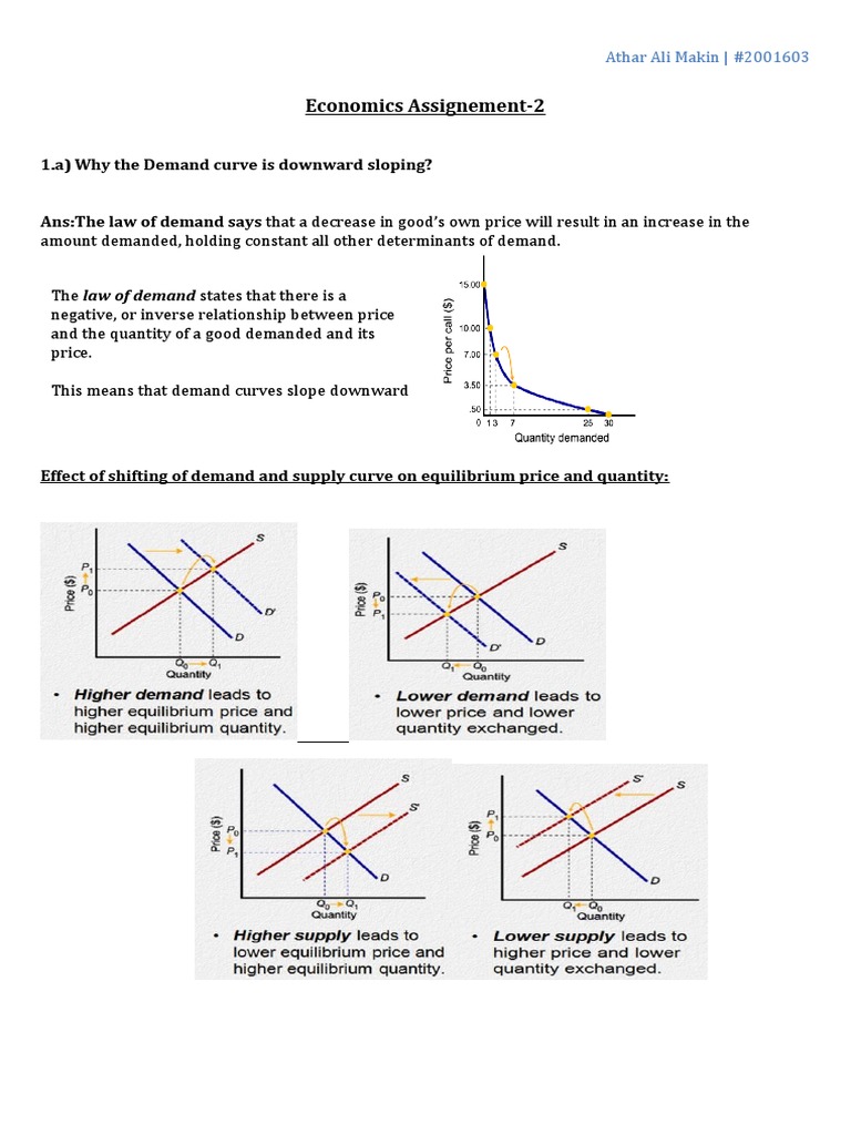 Economics Assignment on Demand and Supply | PDF | Price Elasticity Of ...
