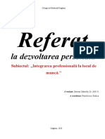 Integrarea Profesională La Locul de Muncă