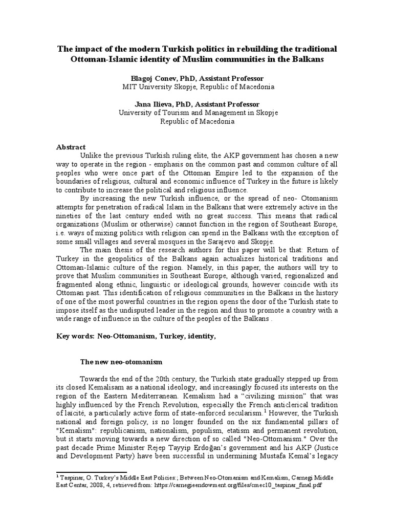 Neo-Ottomanism's Impact on Balkan Identity | PDF | Turkey | Balkans