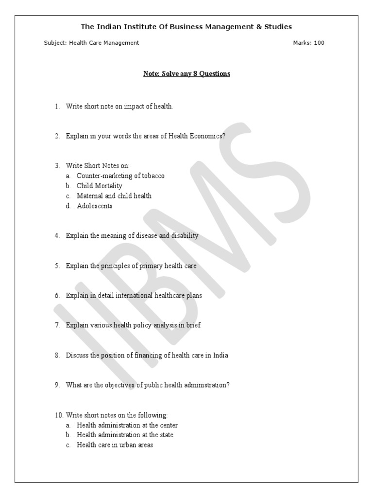 Health Care Management