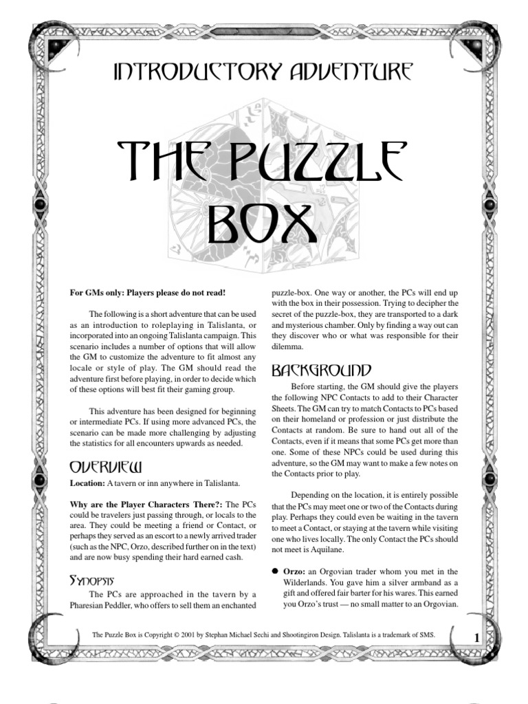4e The Puzzle Box PDF Leisure Nature