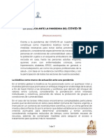 Pronunciamiento Bioetica Ante La Pandemia Del COVID 19 PDF