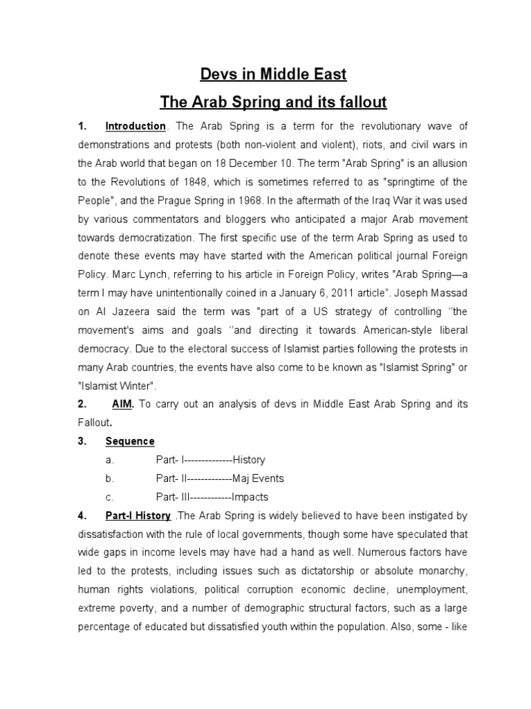 The Impact of the Arab Spring on the Tech Sector in the Middle East PDF Arab Spring Ali