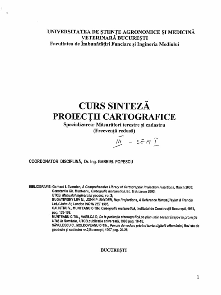 Proiectii Cartografice PDF | PDF