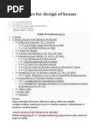 Basic Rules For Design of Beams