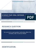 Science Fair Oral Defense