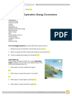 Student Exploration: Energy Conversions: Vocabulary
