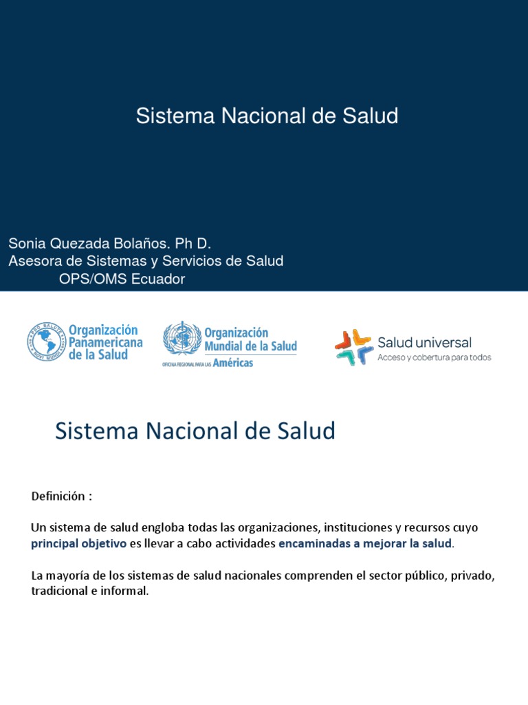 Definición y Objetivos del SNS en Ecuador | PDF | Sistema de salud ...
