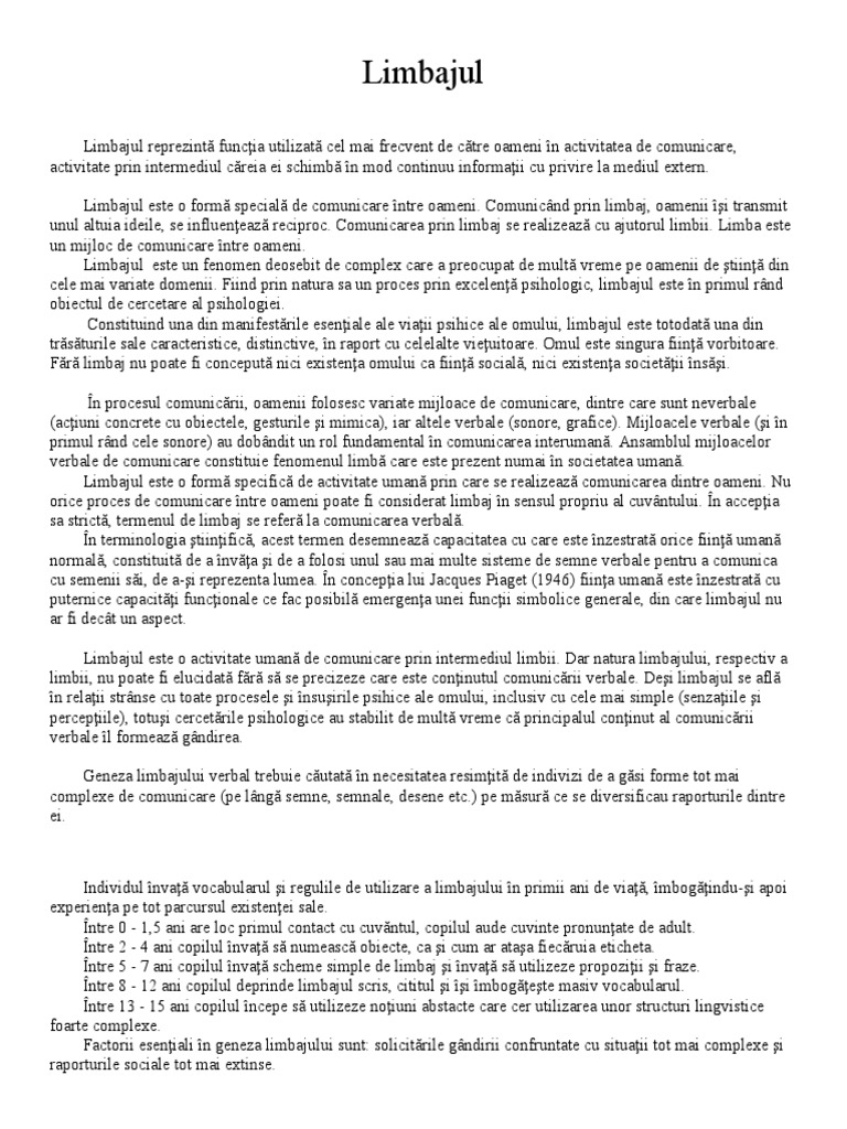 Limbajul | PDF