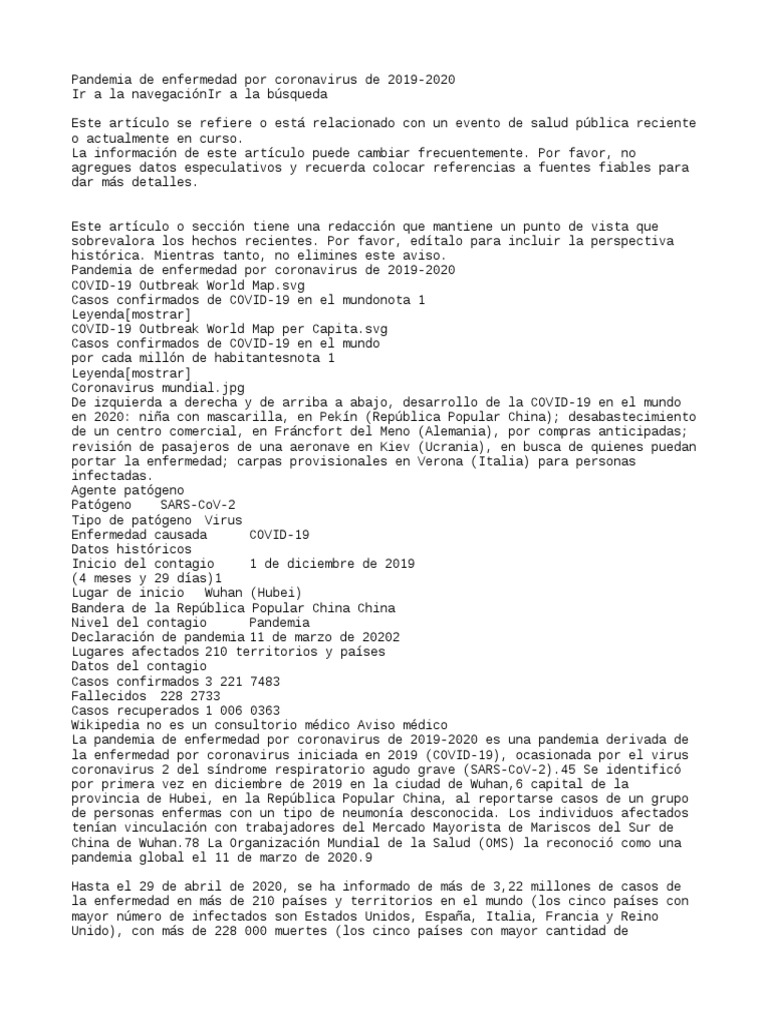 Pandemia COVID-19: Impacto Global | PDF | Ciencias de la Salud ...