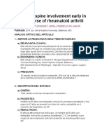 análisis de artículo cervical spine involvement early in the course of rheumatoid