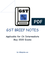 GST Brief Notes: Applicable For CA Intermediate May 2020 Exams