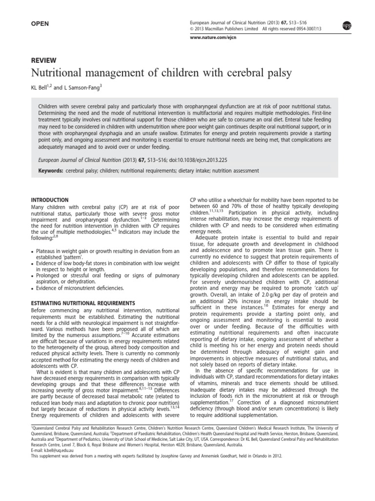Clinical Nutrition Volume 67 Issue 2013 Bell Nutritional Management of