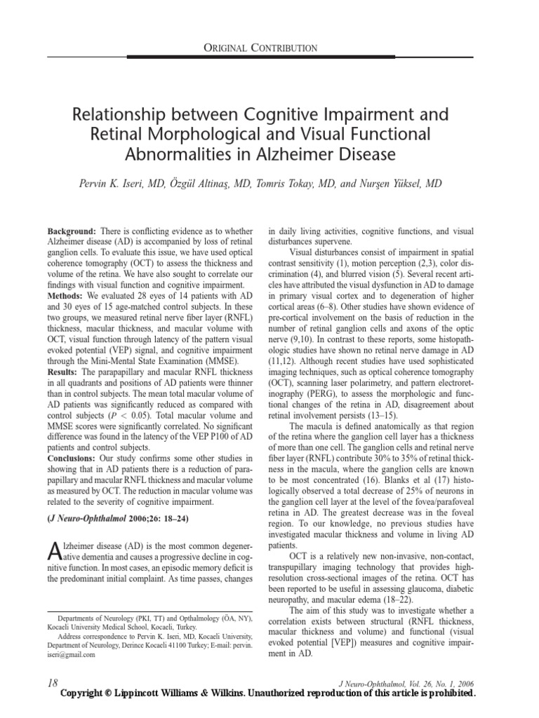 Relationship Between Cognitive Impairment And.4 PDF | PDF | Retina | Eye