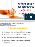 Secret Sauce To College-Admissions Interview PDF