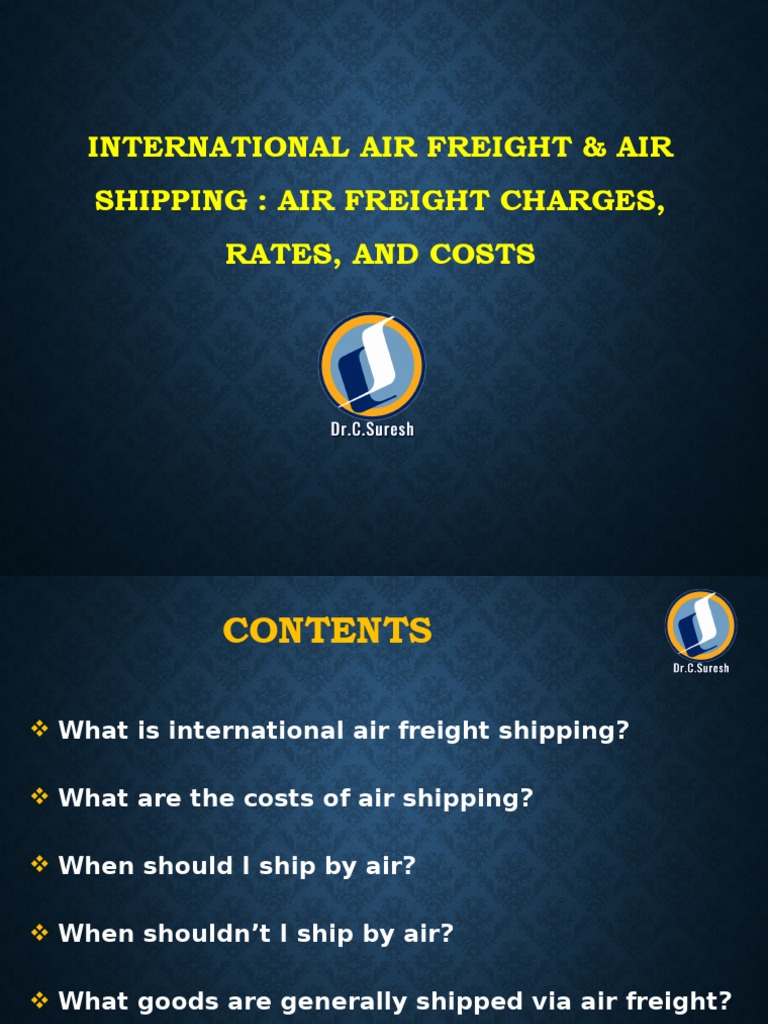 06 Air Freight Charges, Rates, and Costs PDF Cargo Supply Chain