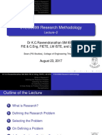 01EC6999 Research Methodology: DR K.C.Raveendranathan SM IEEE Fie & C.Eng, Fiete, LM Iste, and Lmirss
