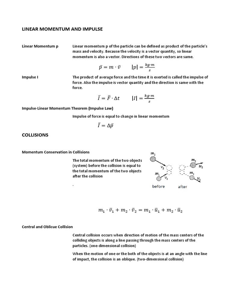 Linear Momentum and Collisions | PDF | Collision | Momentum