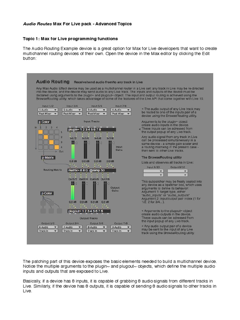 Advanced Audio Routing in Max for Live | PDF | Loudspeaker | Low Pass ...