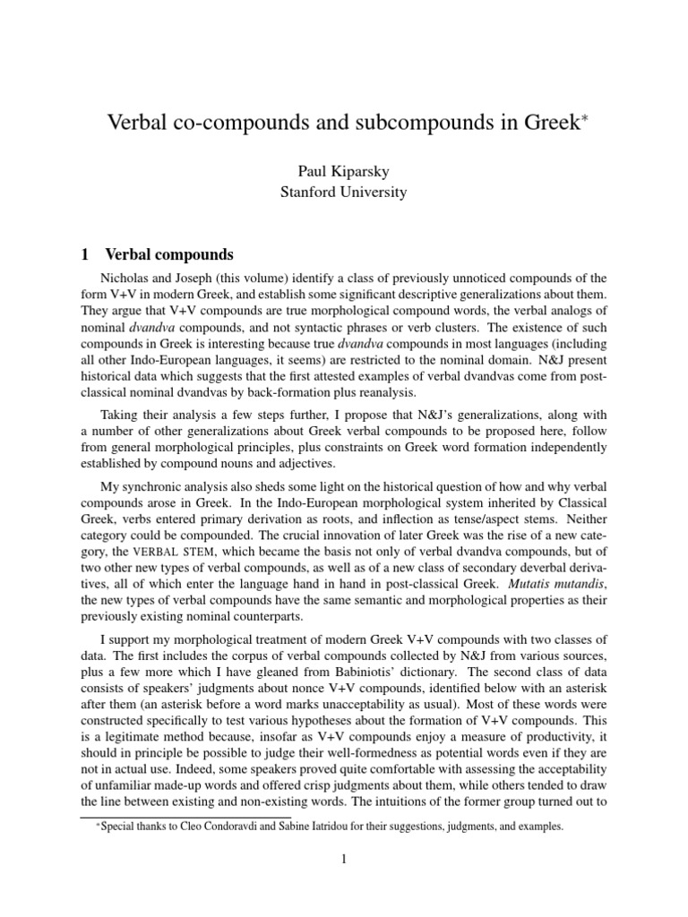 Greek Co Compounds | PDF