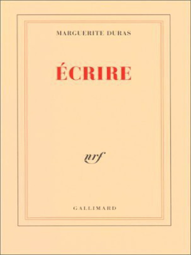 Marguerite Duras Ecrire Jericho Pdf Peur Verite
