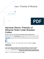 Harvest Moon: Friends of Mineral Town Code Breaker Codes