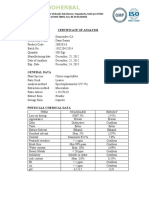 Certificate of Analysis