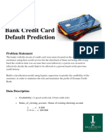 Bank Credit Card Default Prediction: Problem Statement