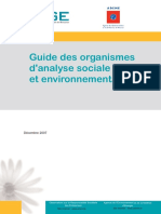 Guide Des Organisations D'analyse Sociale Et Environnementale